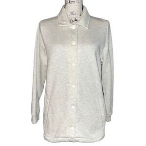 The Tog Shop petites snap up Grau & off-white sweatshirt jacket PL
